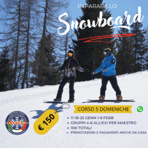 SNOWBOARD Corso Collettivo 5 DOMENICHE